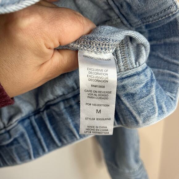 Democracy Denim Jean Jacket Medium 100% Cotton Blue Cropped Classic - Picture 8 of 8